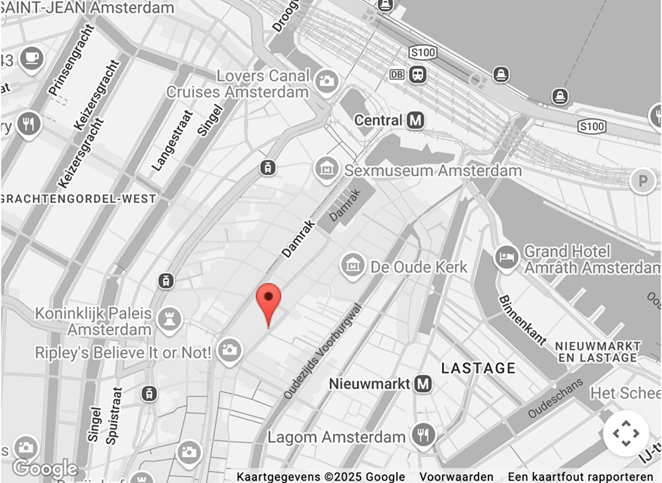 Landkaart van de locatie van Gini Capital in Amsterdam.